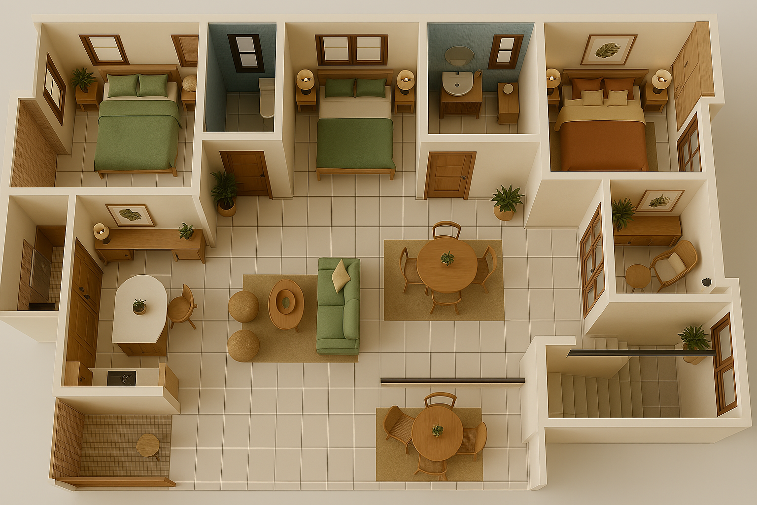 Detailed floorplan for 3 Bedroom Condo in Ashale Botwe, Accra